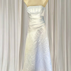 Mr K Strapless Satin Wedding Dress - Beaded Bodice Size 6 - Image 1