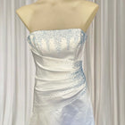 Mr K Strapless Satin Wedding Dress - Beaded Bodice Size 6 - Image 4