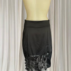 Kitten D'Amour Pencil Skirt - Elegant Black Satin With Ruffled Hem - Image 2