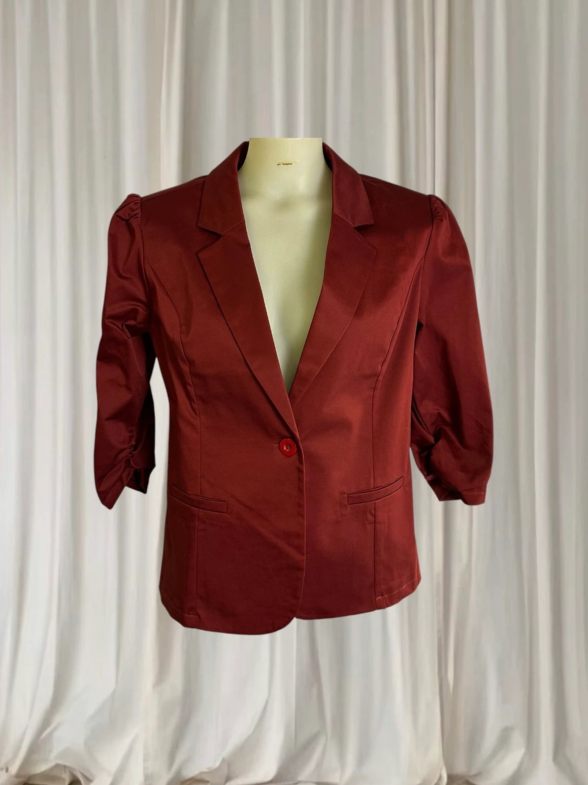 Bird Keepers Rust Red Satin Blazer - Women's Size 12 - Image 1