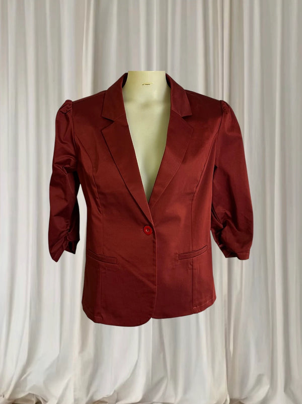 Bird Keepers Rust Red Satin Blazer - Women's Size 12 - Image 1