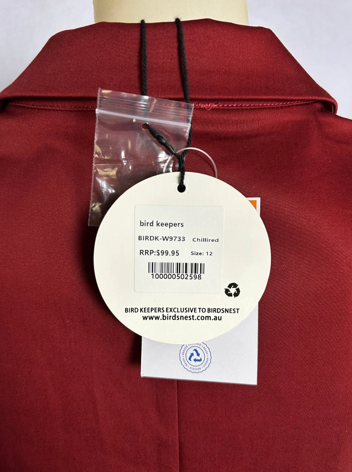 Bird Keepers Rust Red Satin Blazer - Women's Size 12 - Image 3