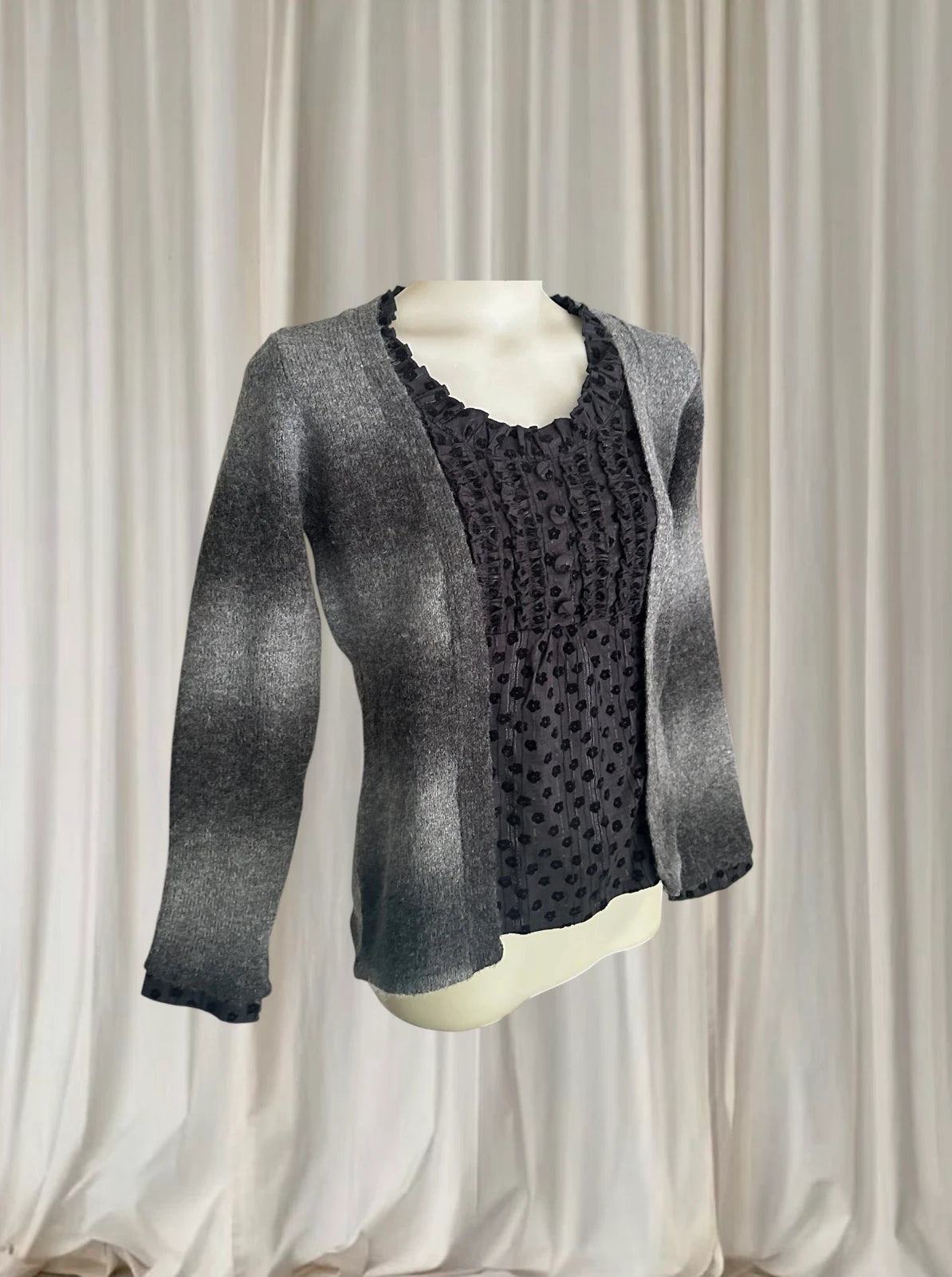 Per Una Vintage Ombre Knit Cardigan - Layered Design With Textured Finish - Image 1