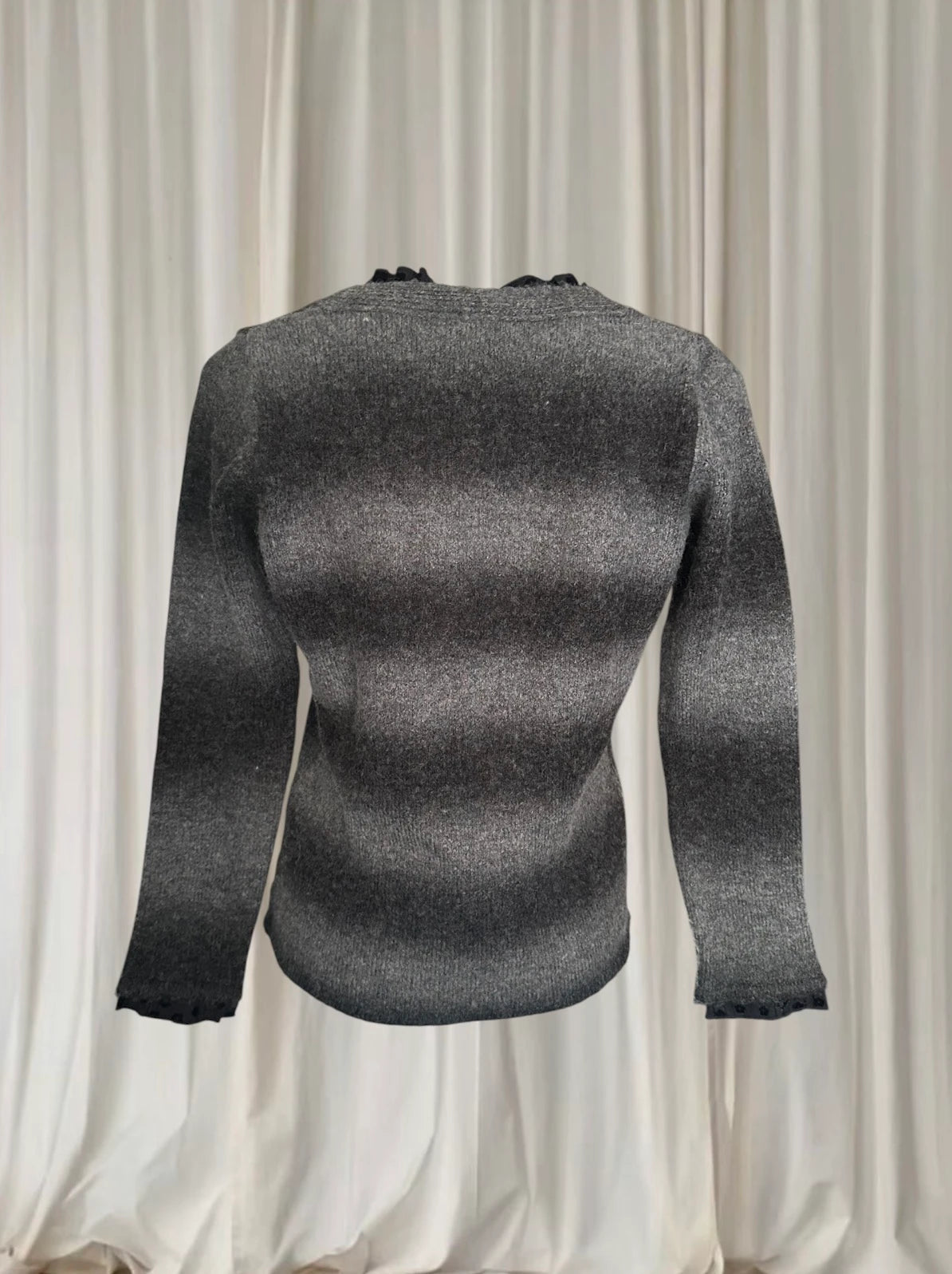 Per Una Vintage Ombre Knit Cardigan - Layered Design With Textured Finish - Image 4