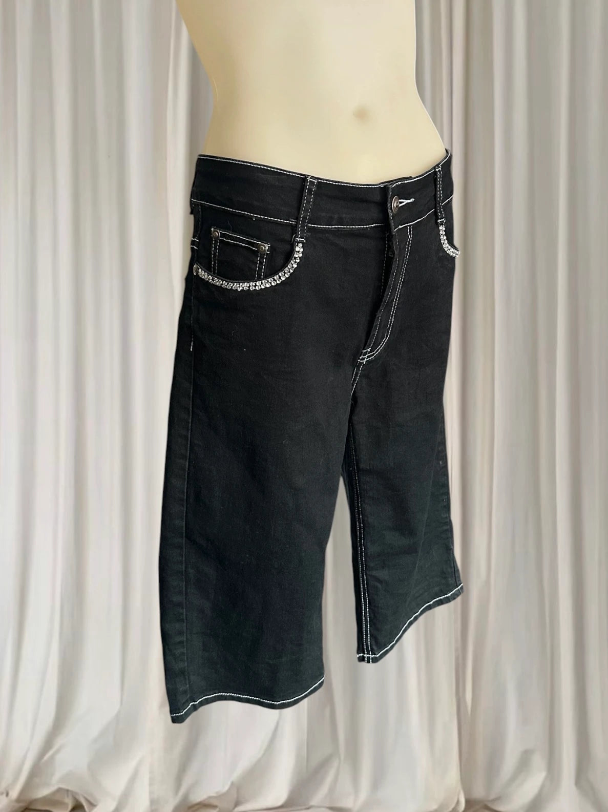 Gabriella Fratini Y2K Denim Shorts - Crown Patch Detail Size 12 - Image 4