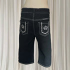 Gabriella Fratini Y2K Denim Shorts - Crown Patch Detail Size 12 - Image 1