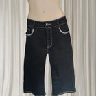 Gabriella Fratini Y2K Denim Shorts - Crown Patch Detail Size 12 - Image 3