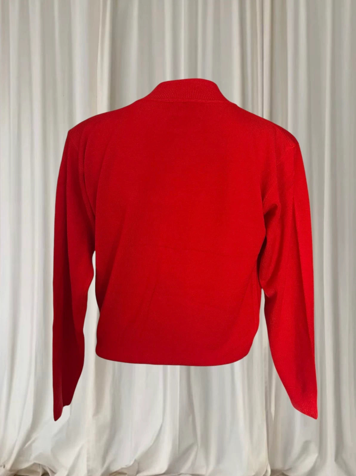 Tina Scotland Cashmere Mock Neck Sweater - Red Size Small - Image 4