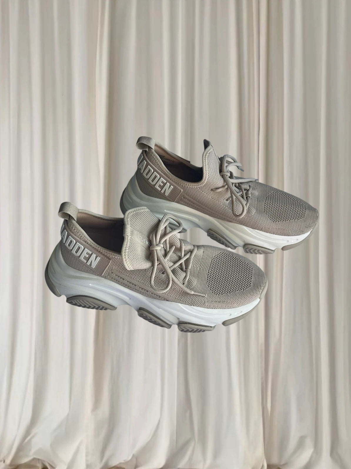 Steve Madden Match Sneakers - Trendy Beige Chunky Trainers Size 9 - Image 1