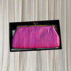Pratten Vintage Eel Skin Kiss-Lock Clutch - Vibrant Purple - Image 1