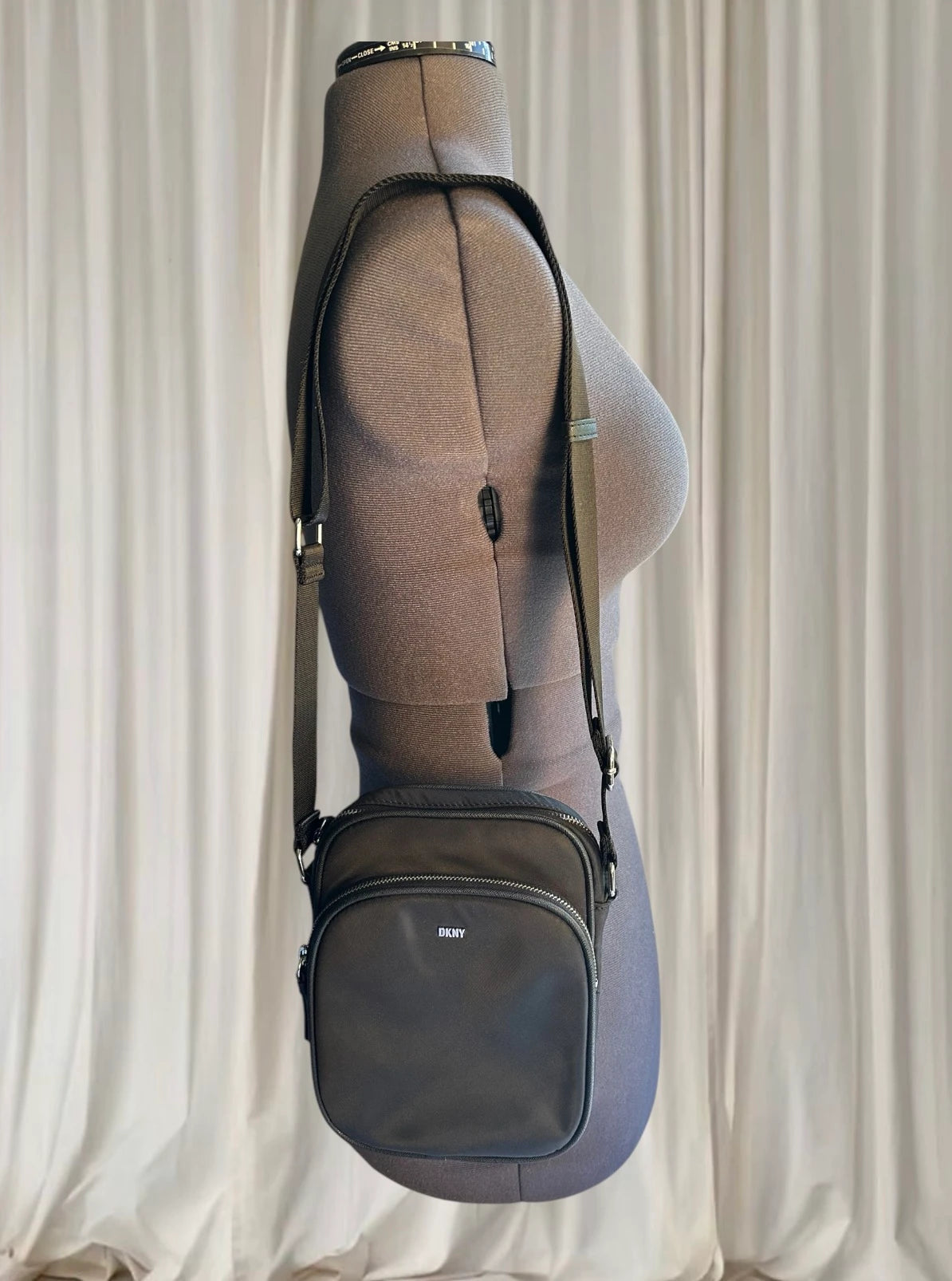 DKNY Nylon Crossbody Bag - Sleek Minimalist Hands-Free Design - Image 2