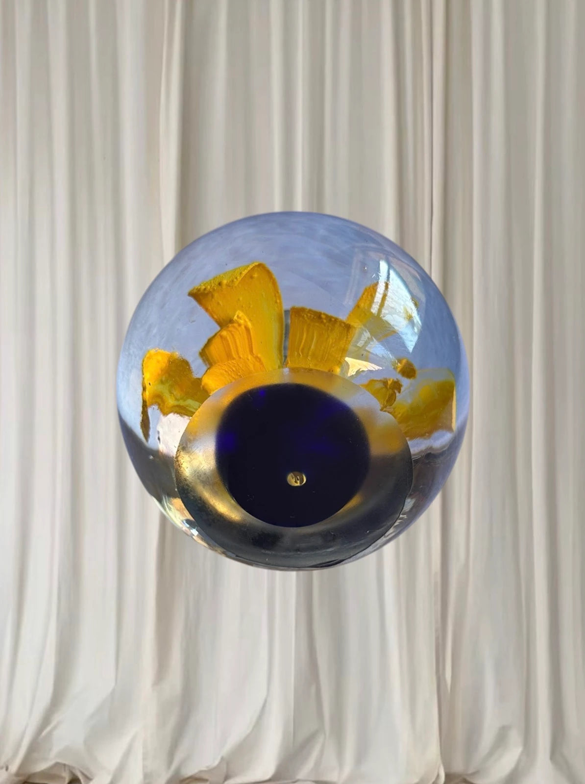 Caithness Glass Paperweight - Handcrafted Gold Leaf Flower Design - Image 4