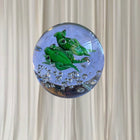 Artisan Vintage Art Glass Paperweight - Two Green Frogs with Controlled Bubbles - Image 1