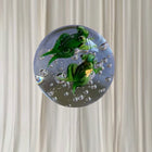 Artisan Vintage Art Glass Paperweight - Two Green Frogs with Controlled Bubbles - Image 2