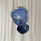 Vintage Art Glass Chalice - Iridescent Blue Speckled Twisted Stem - Image 3