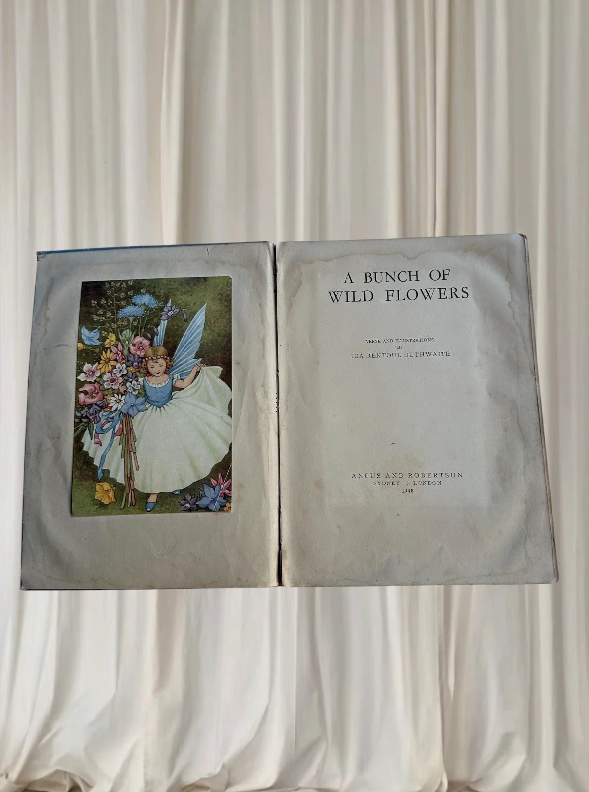 A Bunch of Wild Flowers by Ida Rentoul Outhwaite - Vintage Antique Book - Image 1