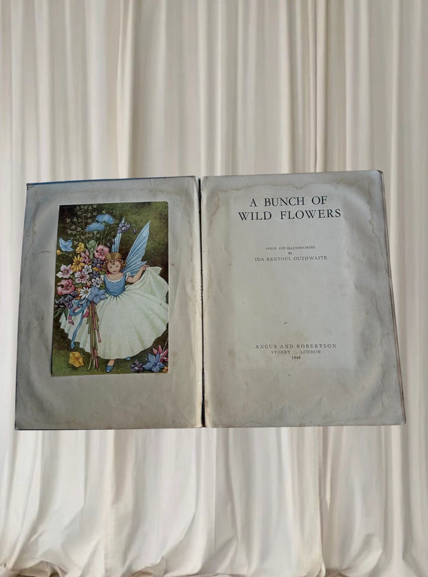 A Bunch of Wild Flowers by Ida Rentoul Outhwaite - Vintage Antique Book - Image 1