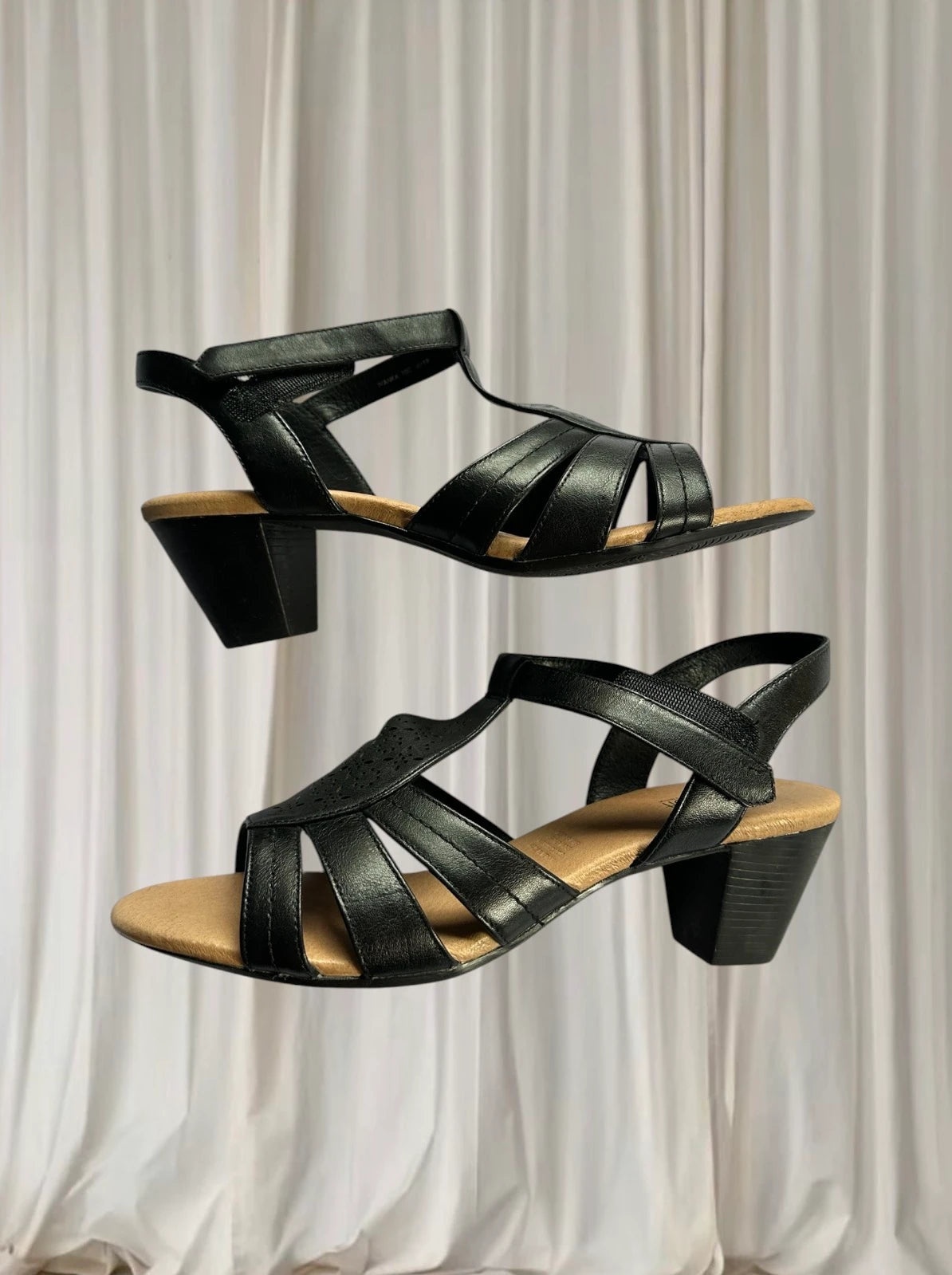 Supersoft by Diana Ferrari Ivanka Sandals -Black Leather Comfort NEW 10 - Image 1
