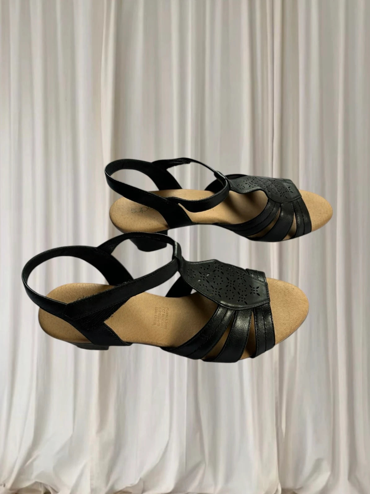 Supersoft by Diana Ferrari Ivanka Sandals -Black Leather Comfort NEW 10 - Image 4