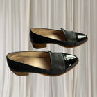 Jane Debster Expert Block Heel Loafers - Black Leather Patent 42B New - Image 3