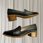 Jane Debster Expert Block Heel Loafers - Black Leather Patent 42B New - Image 4