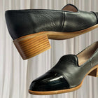 Jane Debster Expert Block Heel Loafers - Black Leather Patent 42B New - Image 8