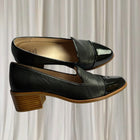 Jane Debster Expert Block Heel Loafers - Black Leather Patent 42B New - Image 2