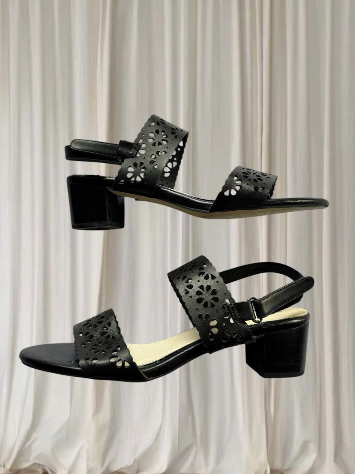 Supersoft by Diana Ferrari Block Heel Sandals -Black Leather AU 10 - Image 2