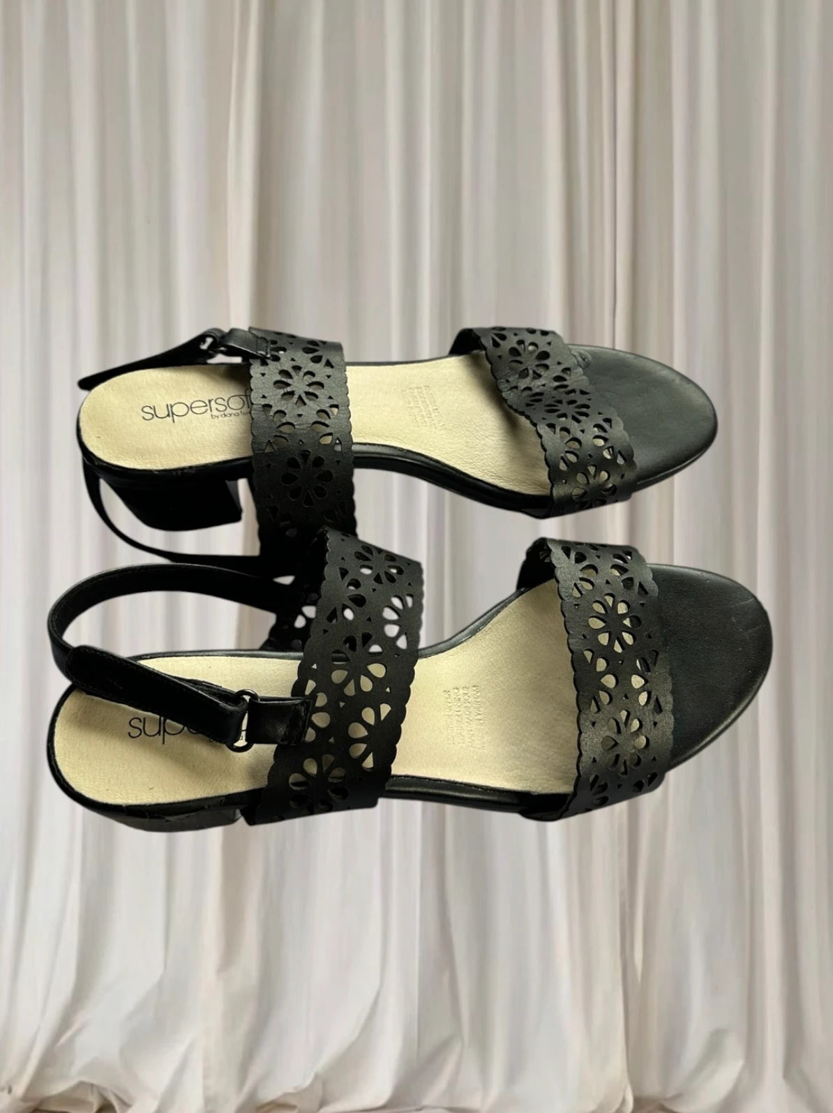 Supersoft by Diana Ferrari Block Heel Sandals -Black Leather AU 10 - Image 3