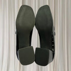 Jane Debster Croc-Embossed Loafers - Black Leather Gold Chain Detail 42 - Image 5