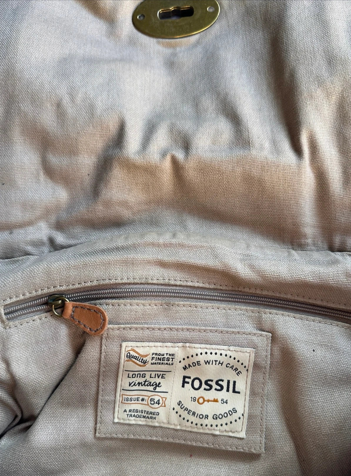 Fossil Vintage Reissue Messenger Bag - Tan Leather Satchel - Image 5