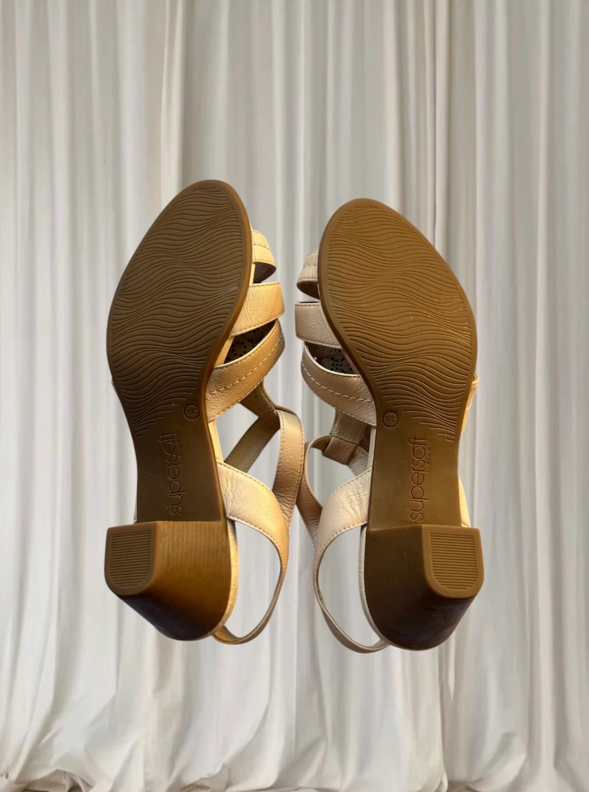 Supersoft by Diana Ferrari Leather Sandals - Ivanka Blush Block Heel 10 - Image 6