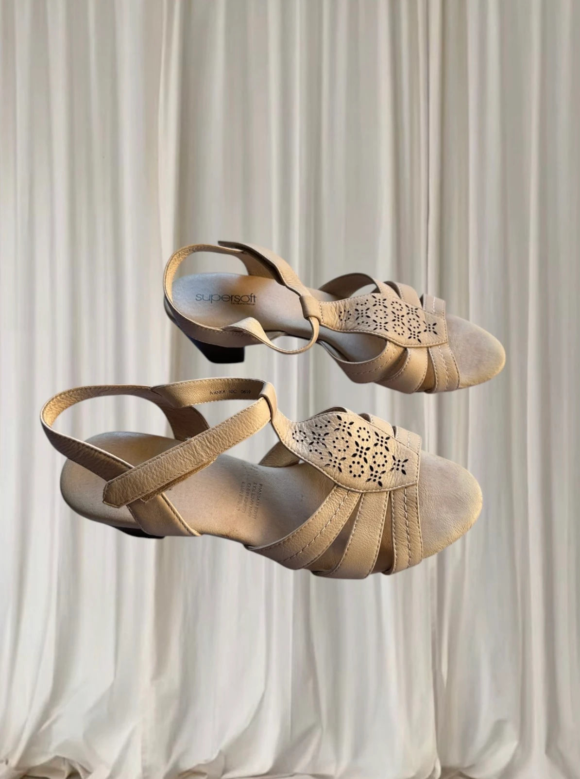 Supersoft by Diana Ferrari Leather Sandals - Ivanka Blush Block Heel 10 - Image 3