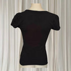 Luxe Apparel Ribbed Knit Top - Rhinestone Flower Embellishments - Image 4