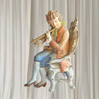 Vintage German Porcelain Figurine - Antique Hand-Painted Flute Player Statue - Image 1