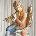 Vintage German Porcelain Figurine - Antique Hand-Painted Flute Player Statue - Image 2