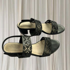 Supersoft by Diana Ferrari Block Heel Sandals - Black Laser Cut Leather 10 - Image 1