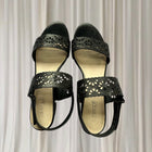 Supersoft by Diana Ferrari Block Heel Sandals - Black Laser Cut Leather 10 - Image 3