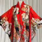 Vintage Japanese Uchikake Furisode Wedding Kimono - Intricate Crane and Floral Embroidery - Image 6