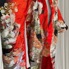 Vintage Japanese Uchikake Furisode Wedding Kimono - Intricate Crane and Floral Embroidery - Image 7