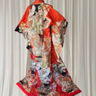Vintage Japanese Uchikake Furisode Wedding Kimono - Intricate Crane and Floral Embroidery - Image 4