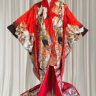 Vintage Japanese Uchikake Furisode Wedding Kimono - Intricate Crane and Floral Embroidery - Image 1