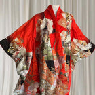 Vintage Japanese Uchikake Furisode Wedding Kimono - Intricate Crane and Floral Embroidery - Image 3