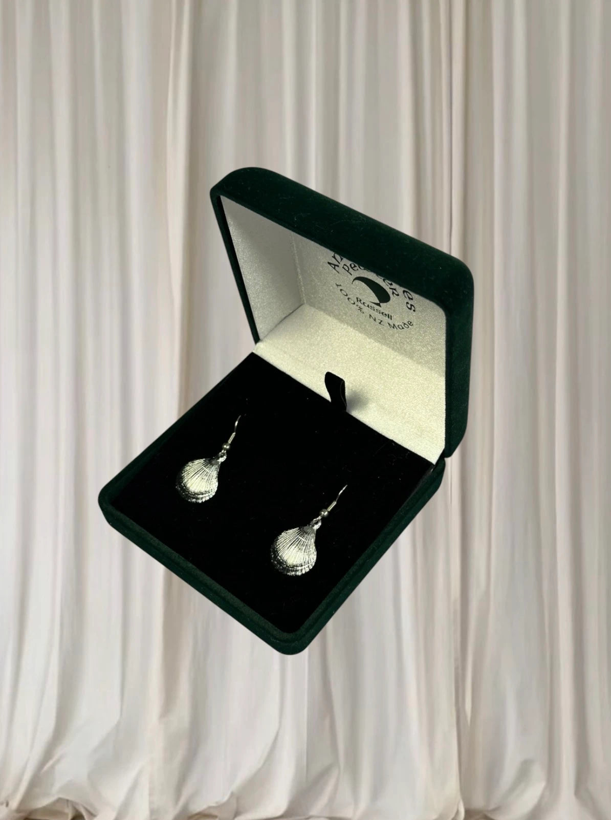 Antiquities Pewter Seashell Earrings - Handcrafted New Zealand Silver Tone Jewelry - Image 4