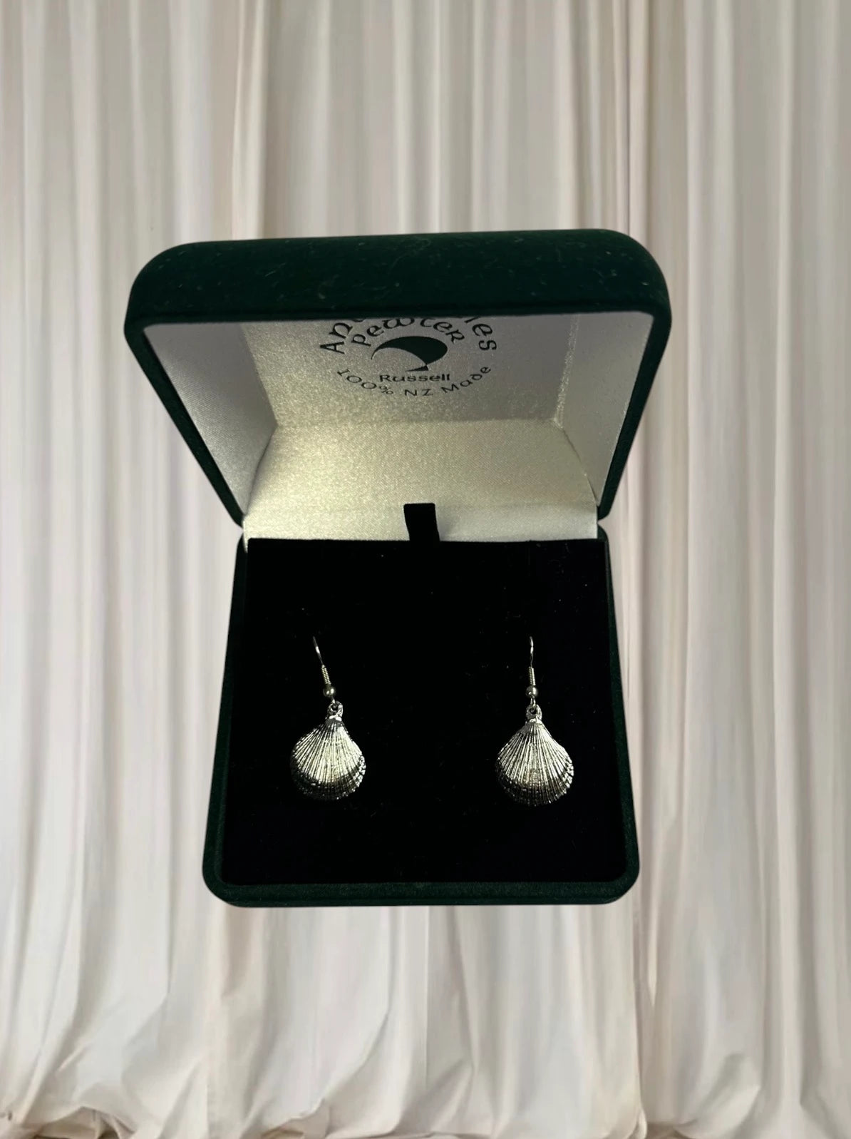 Antiquities Pewter Seashell Earrings - Handcrafted New Zealand Silver Tone Jewelry - Image 2