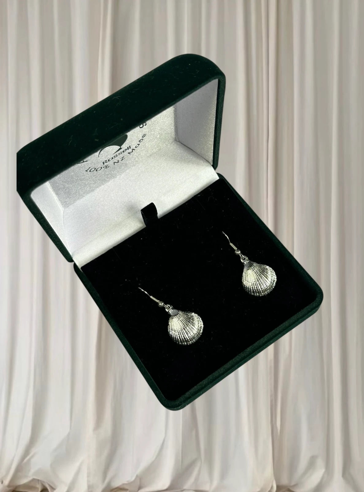 Antiquities Pewter Seashell Earrings - Handcrafted New Zealand Silver Tone Jewelry - Image 3