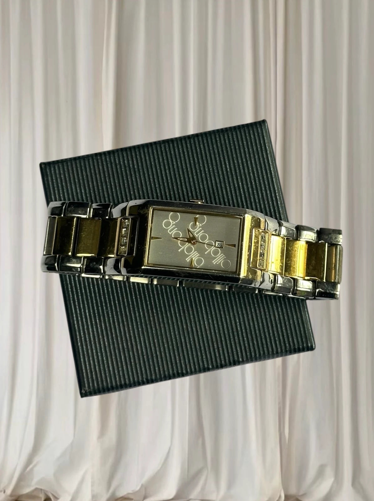 Billabong Women's Rectangular Two-Tone Watch - Gold and Silver Rhinestone - Image 5