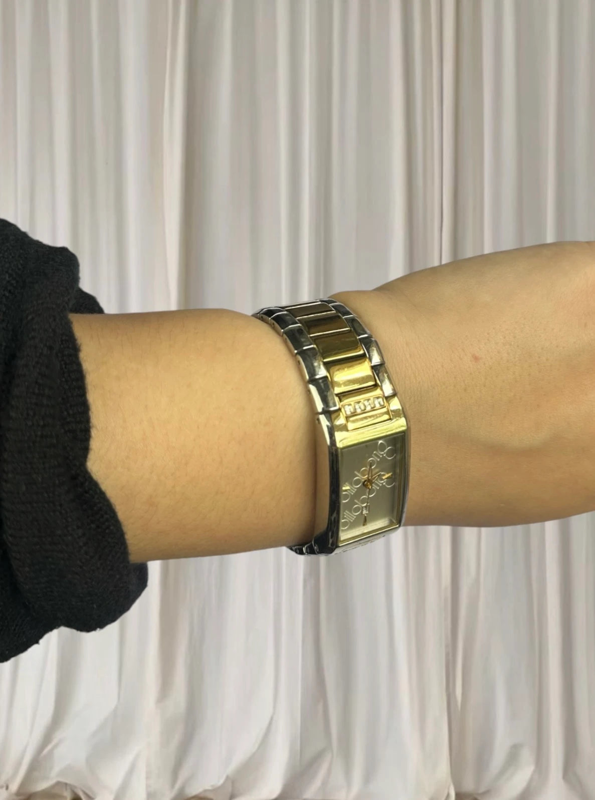 Billabong Women's Rectangular Two-Tone Watch - Gold and Silver Rhinestone - Image 3