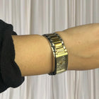 Billabong Women's Rectangular Two-Tone Watch - Gold and Silver Rhinestone - Image 3