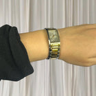 Billabong Women's Rectangular Two-Tone Watch - Gold and Silver Rhinestone - Image 1